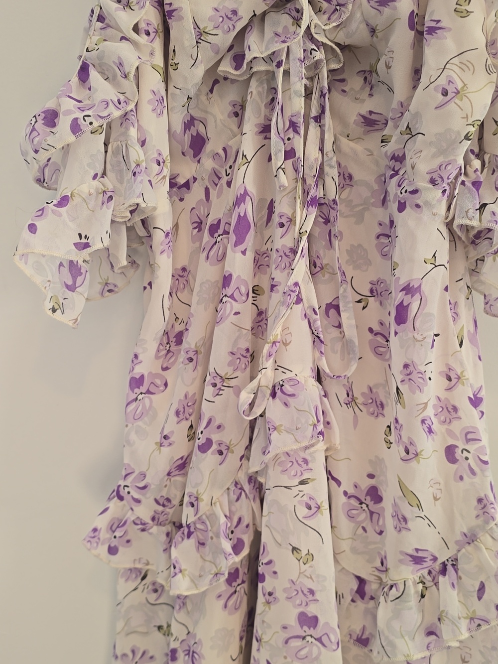 Lavender Floral Ruffle Sun Dress Dress - Picture 4 of 7